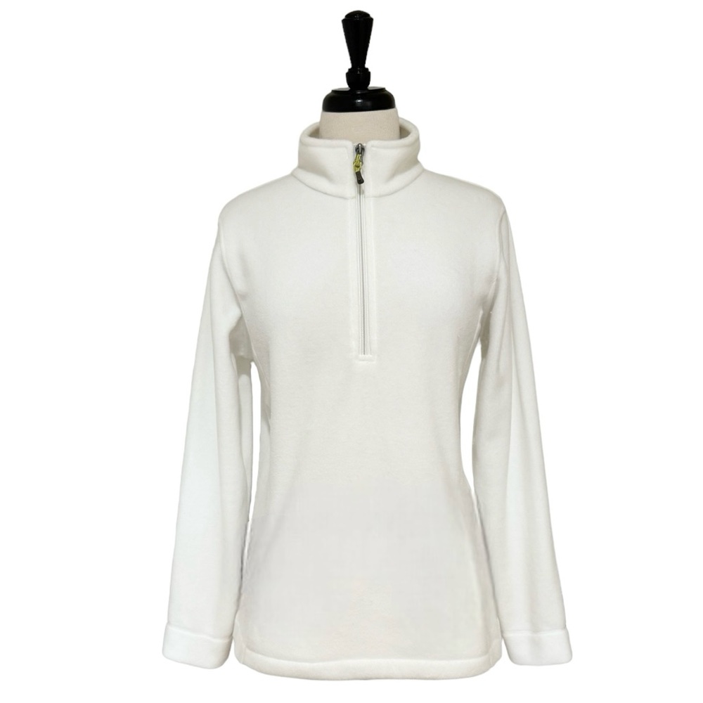 Woolrich Funnel Neck White Fleece 1/4 Zip Pullover White Size Medium